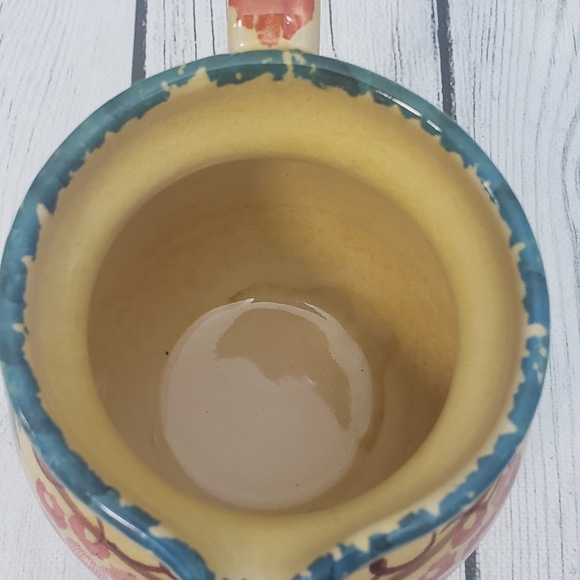 ITALICA ARS Hand Painted Pottery Small Creamer Pitcher Leaves Made in ITALY 4” - Picture 5 of 7